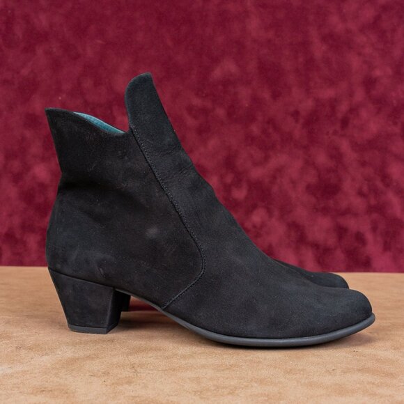 Arche Paris Women Black Garnet Nubuck Zip Heel Fashion Ankle Boots 9-9.5US EUR40 - Picture 3 of 8